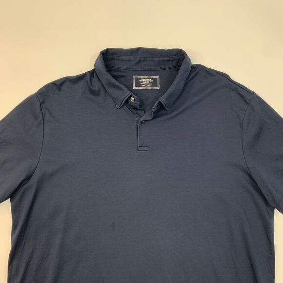 Charles Tyrwhitt Shirt Mens XL Extra Large Navy Polo Collared 3 Button Placket - Picture 3 of 11
